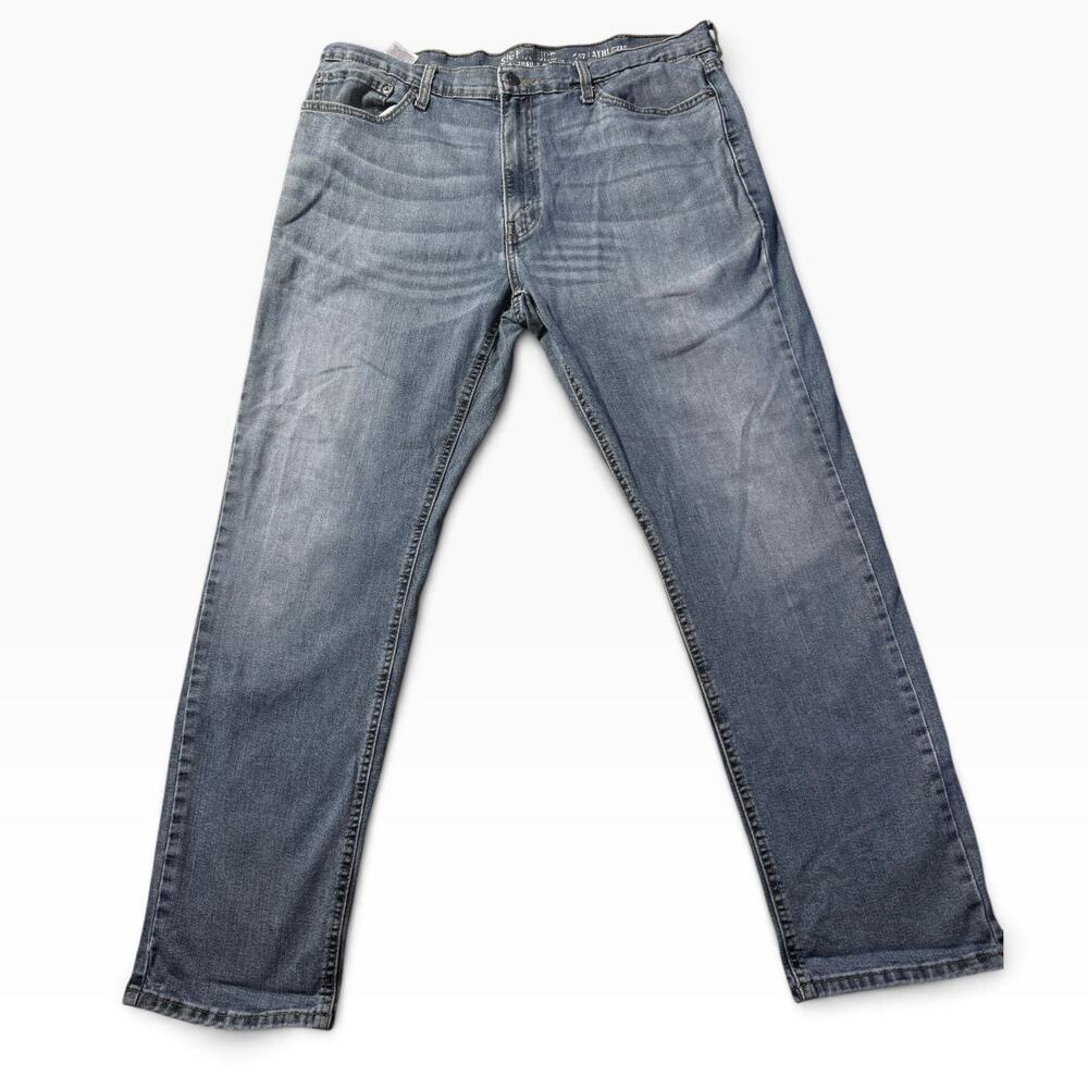 Signature Levi Strauss S67 Mens Jeans 38x34 Athletic Straight Stretch Blue